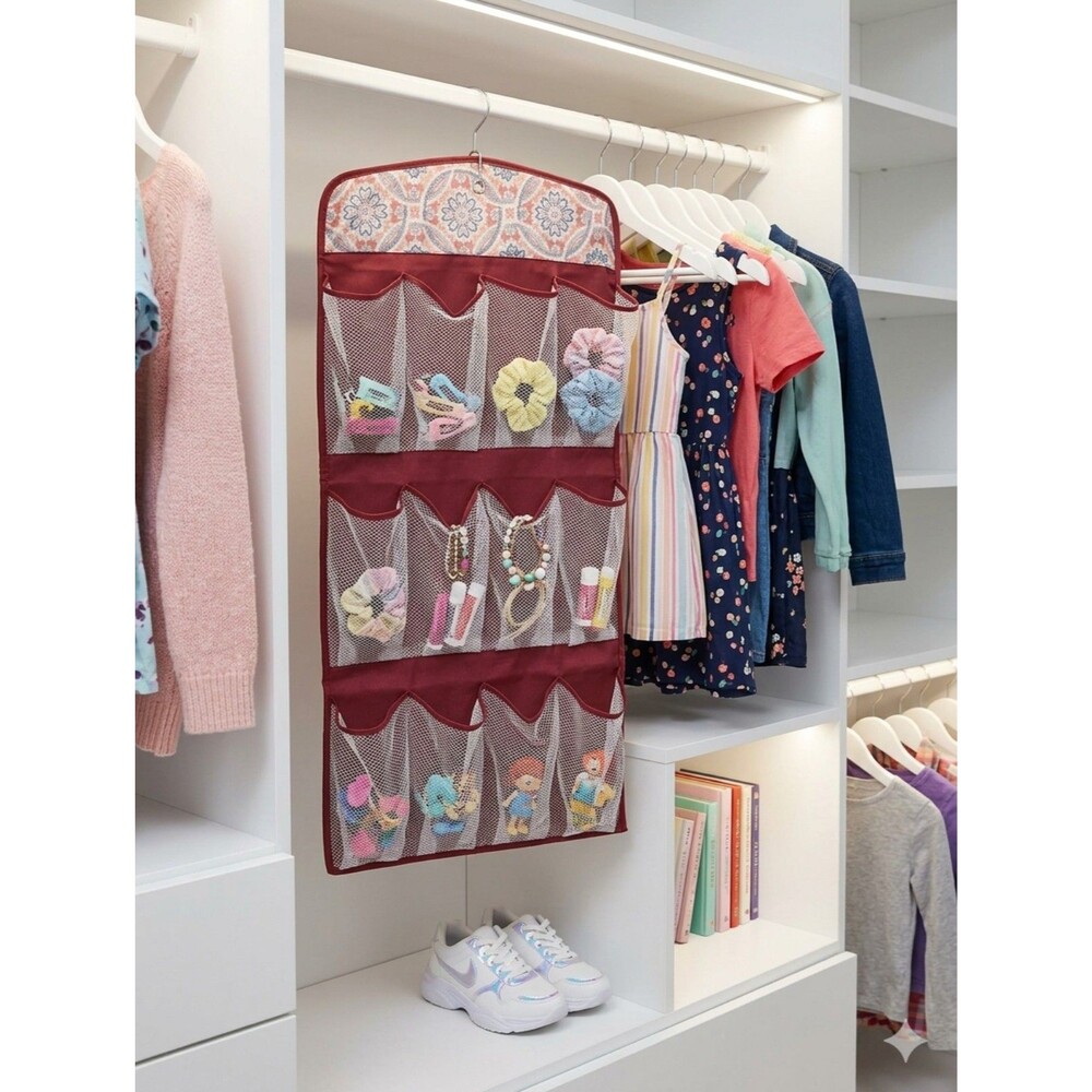 Red Hanging Closet Organizer